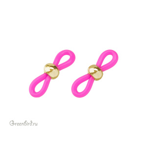 Цветной держатель-концевик для очков, розовый, золото, 1 шт. (#SVA-003G)