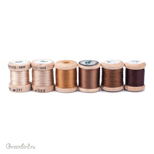 Набор шелковых нитей AVAS Soie Perlee® 6 Nuances — Marron