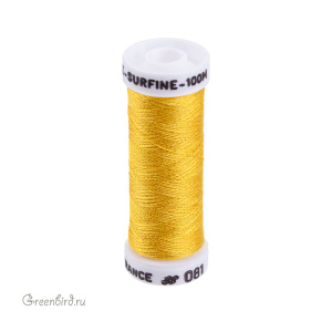 Шелковая нить Au Ver a Soie Soie Surfine, ярко-желтый, 100 м (#081)