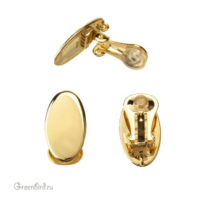 Клипсы "Овал", золото, пара (#SV1701-2482)