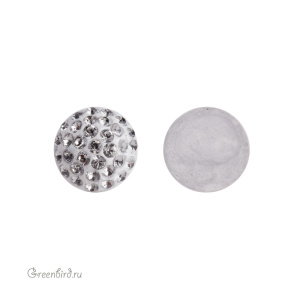 Swarovski 86601 Кабошон с кристальным паве 8 мм, черный алмаз (#215), 1 шт.