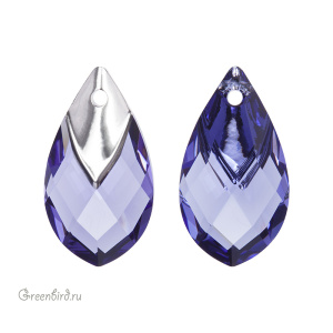 Swarovski 6565 подвеска Капля Met Cap 22 мм, танзанит/светлый хром Z (#539LTCHZ), 1 шт.