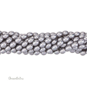 Жемчуг "Майорка" рис 8х6 мм, серый, нить (#Maj-96)