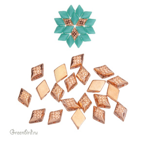 CYMBAL Металлическая бусина GemDuo "Adamas", розовое золото, 1 шт. (#GD-012432-RG)