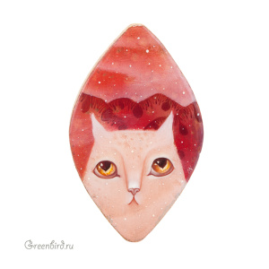 Авторский кабошон, ручная роспись (#JN2-5)