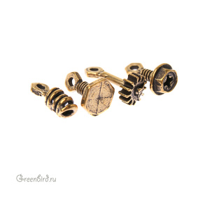 "Стимпанк", подвеска, ант. латунь, 4 шт. (#Л1426)