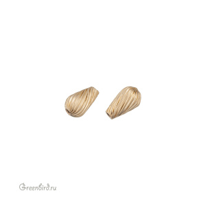 Бусина "Капля", матовое золото, 1 шт. (9M273), Корея