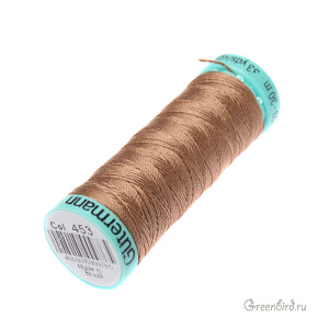 Шелковая нить Gutermann R753, 30м, светло-коричневый (#453)