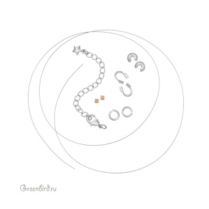 Базовый набор материалов для сборки чокера, родий (#GB0014R)