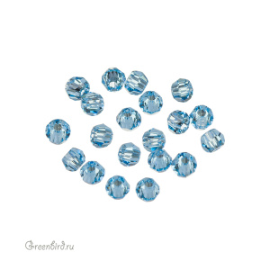 Swarovski 5000 Бусины круглые 2 мм, аквамарин (#202), уп. 20 шт.