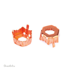 NEW 4699 Оправа для Prismatic Hexagon Fancy Stone 9,4x10,8 мм, томпак