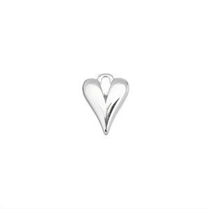 Подвеска "Сердечко-капля" 11 мм, родий, 1 шт. (#SV1701-Pendant-103R)