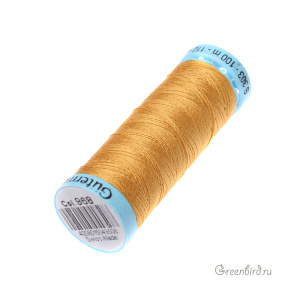 Шелковая нить Gutermann S303, 100м, золотистый (#968)