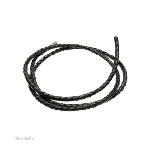 Плетеный шнур "Черный" 4 мм, 1 метр (BC04BK25)