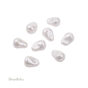 Жемчуг барочный "Майорка" 20x16 мм, белый, 1 шт (#SV1701-9009)