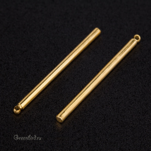 Подвеска "Цилиндр" длинная, золото, 1 шт. (#SVA-BASE-300G)
