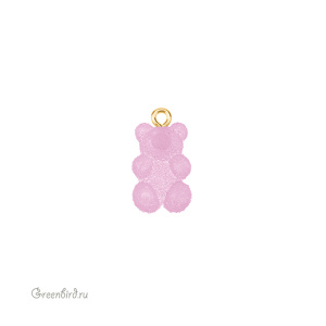 Подвеска "Мармеладный мишка сахарный", золото, сиреневый, 1 шт. (#SVA-BASE-085G)