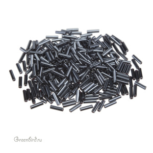 Бисер MIYUKI Bugle 6mm – Gunmetal (#83), 10 г