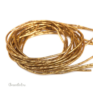 Канитель трунцал 1.2 мм, темное золото (KAN4978)