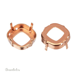 4483 Оправа для ювелирного кристалла Thin Cushion FS 14 мм, томпак