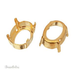 4120 Оправа для ювелирного кристалла Oval FS 14х10 мм, золото