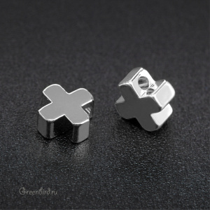 Подвеска "Плюсик", родий, 1 шт. (#SVA-BASE-290R)