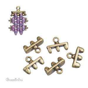 CYMBAL Концевик "Rozos" для SuperDuo на 3 нити, ант. латунь, 1 шт. (#SD-012434-AB)