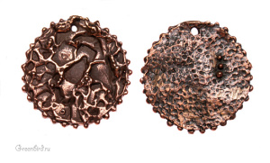 "Фактура земли", подвеска, ант. бронза, 1 шт. (#0222)