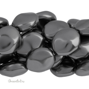 Swarovski 5842 Жемчуг барочный плоский 14 мм, темно-серый (#617), 1 шт.