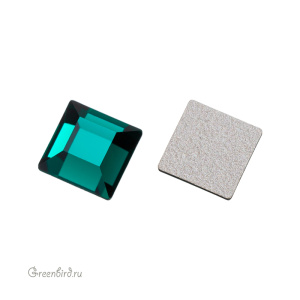 Swarovski 2400 Клеевые стразы Квадрат 6 мм, изумруд (#205), 1 шт.