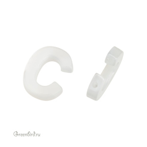 Бусина-подвеска буква "C" 10 мм, белый перламутр, 1 шт. (#SVA-PRL-201-C)