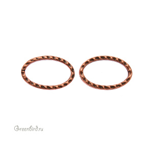 JBB Коннектор "Овал Hammertone", ант. медь (JB-7348)