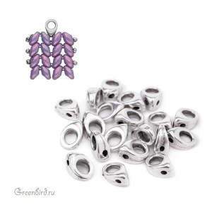 CYMBAL Концевик "Kolympos" для SuperDuo, ант. серебро, 1 шт. (#SD-012357-SP)