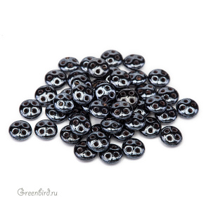 Quadra Lentil 4 отверстия 6mm, Hematite, 5 гр (#L23980)