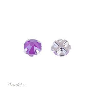 53102 Roses Montees SS16 (4мм) в оправе, серебро – Electric Violet (#001L148S)