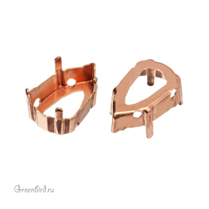 4707 Оправа для ювелирного кристалла Slim Trilliant FS 13,6х8,6 мм, томпак