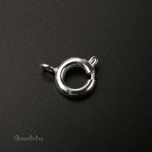 Замок-колечко 10 мм, серебро, 1 шт. (#4962-SIL)