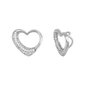 Подвеска "Сердце" с фианитами, родий, 1 шт (#SVA-FIAN-138R)