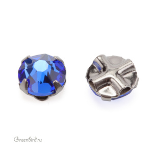 Swarovski 53103 Роза Монтис SS30, пушечная сталь, величественный синий (#296), 1 шт.