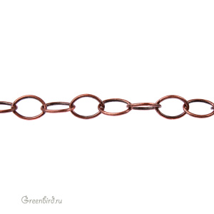Цепочка 5х6мм, ант. медь, 10 см (#TC-0825-18)
