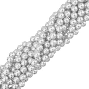 Crystalbird Жемчуг круглый 10 мм, серый, нить (#507)