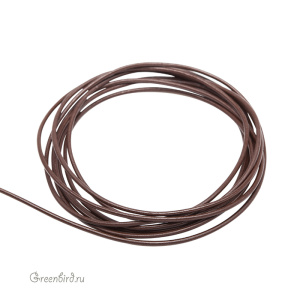 Кожаный шнур "Dark Brown", 1.5 мм, 1 метр (LTDBR1.5)