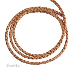 Плетеный шнур "Бежевый" 3 мм, 1 метр (BC03NA25)