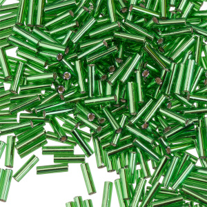 Бисер MIYUKI Bugle 6mm – Green (#65), 10 г