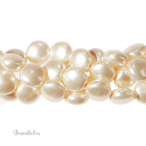 Swarovski 5860 Жемчуг плоский 12x7 мм, светло-золотой (#539), 1 шт.