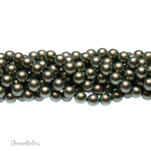 Swarovski 5810 Жемчуг 6 мм, иризирующий зеленый (#930), уп. 20 шт.