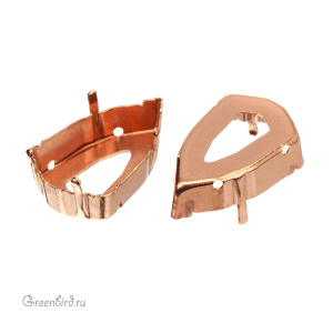 4707 Оправа для ювелирного кристалла Slim Trilliant FS 24х15,2 мм, томпак