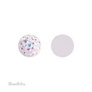 Swarovski 86601 Кабошон с кристальным паве 6 мм, прозрачный радужный (#001AB), 1 шт.