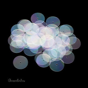 Пайетки 16мм плоские Trasparente (#101)