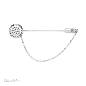 Шляпная булавка MIYUKI с ситечком, серебро, 1 шт. (#K506-S)